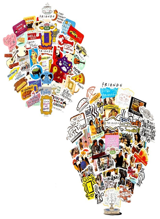 Conquest Journals Friends Sticker Bundle, 100 Unique Stickers, Officially Licensed, Waterproof, UV and Scratch Resistant - Image 1
