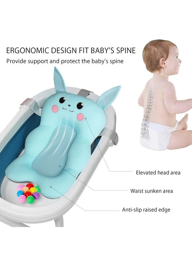 SONARIN Baby Bath Pad,Non-Slip Baby Bath Cushion Mat Infant Floating Bathtub Pad Newborn Bath Tub Seat Mat Soft Bath Pillow for Tub Adjustable Baby Shower Support Seat for Baby 0-12 Months(Blue) - Image 4
