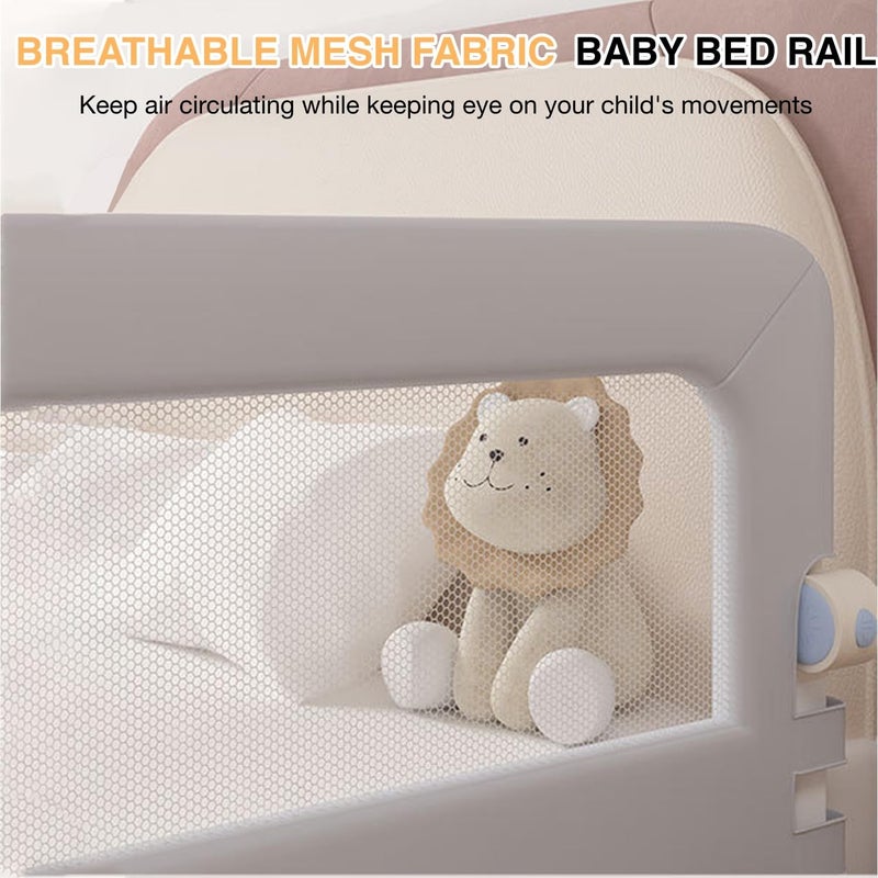 HJB VISSO Foldable Toddler Bed Rails,Safety Baby Bed Rails Guard, Bed Fence Protector Rail, Adjustable Heights Kid Bed Guard Rail for Twin Queen King Full Size Beds (1.5 M) - Image 5