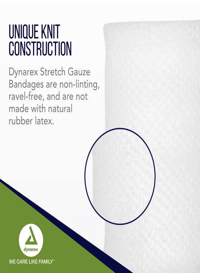 Dynarex Stretch Gauze Bandages, 4" x 4.1 yds, Non-Sterile & Latex-Free, Wound Care in Medical and Home Environments, 1 Box of 12 Dynarex Stretch Gauze Bandages - Image 3