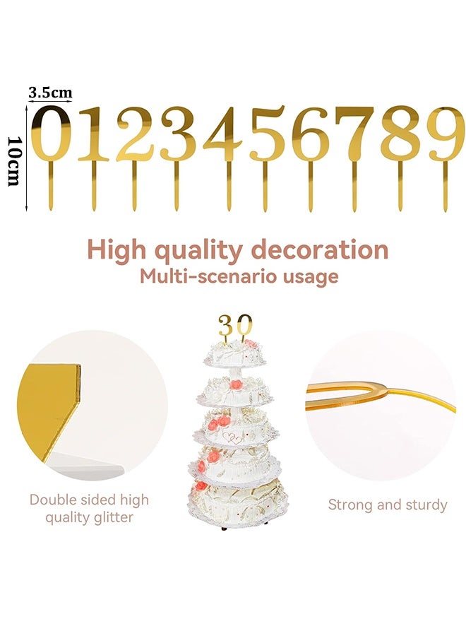 0-9 Number For Cake Topper, Shiny Acrylic Number Cake Toppers Cake Decorations Birthday Party Cake Topper for Birthday Party Wedding Anniversary - Image 2