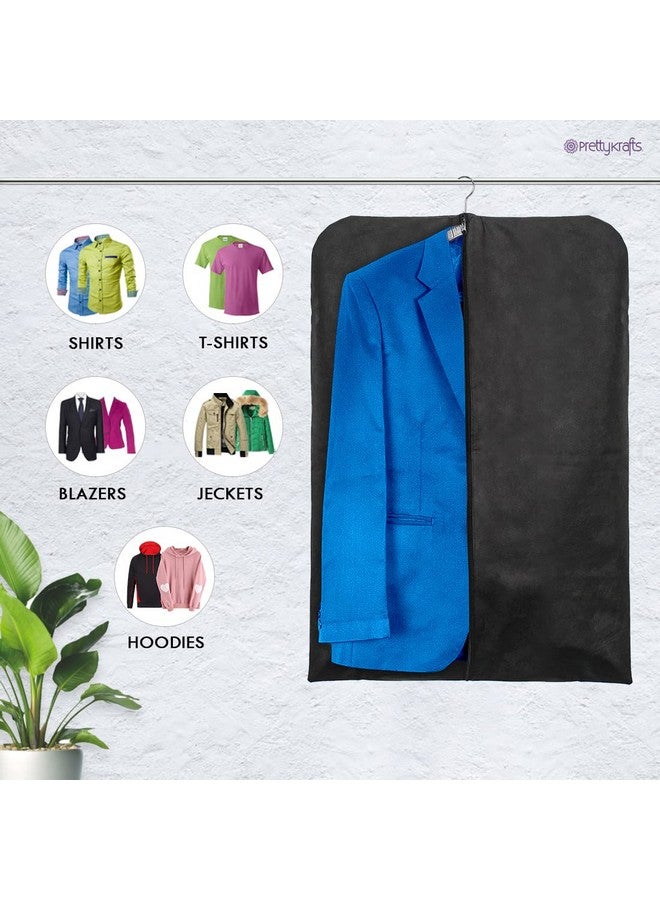 PrettyKrafts Foldable Non Woven Coat Cover (Set Of 2 Pcs) - Black - Image 2