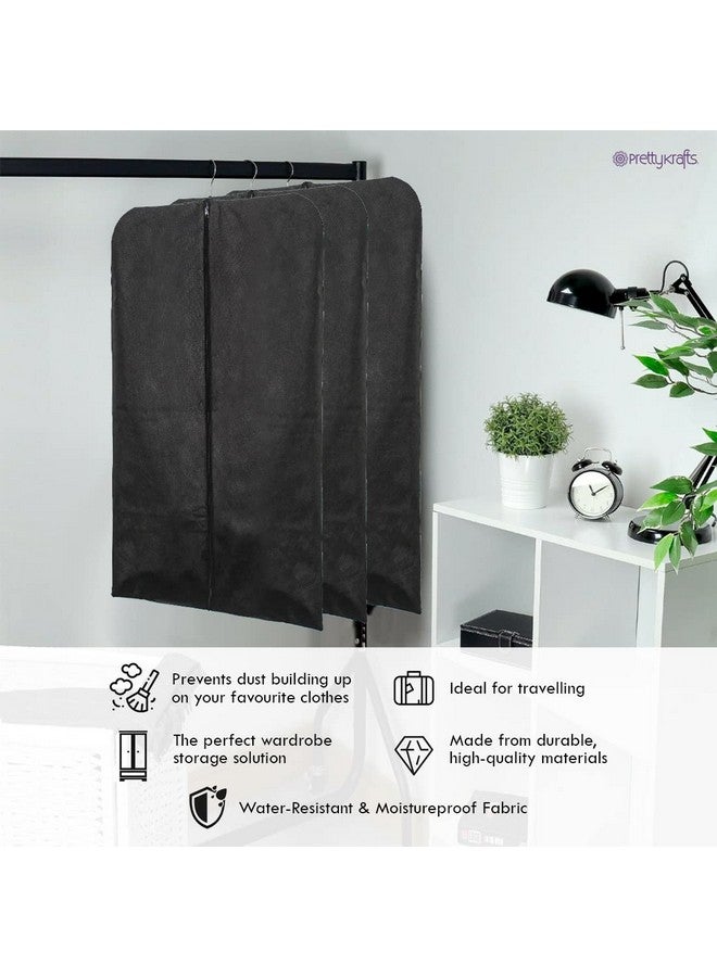 PrettyKrafts Foldable Non Woven Coat Cover (Set Of 2 Pcs) - Black - Image 4