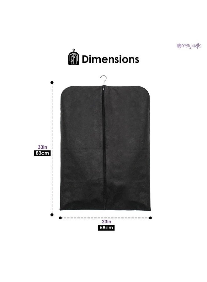 PrettyKrafts Foldable Non Woven Coat Cover (Set Of 2 Pcs) - Black - Image 3