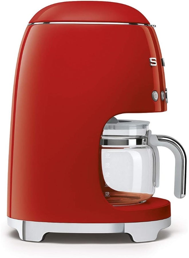 Smeg DCF02RDUK, 50'S Retro Style Drip Filter Coffee Machine, 10 Cup Capacity with Aroma Intensity Function, Water Hardness Adjustment & 1.4 L Tank, Reusable Coffee Filter, Red 1.4 L 1050 W DCF02RDUK Red - Image 4