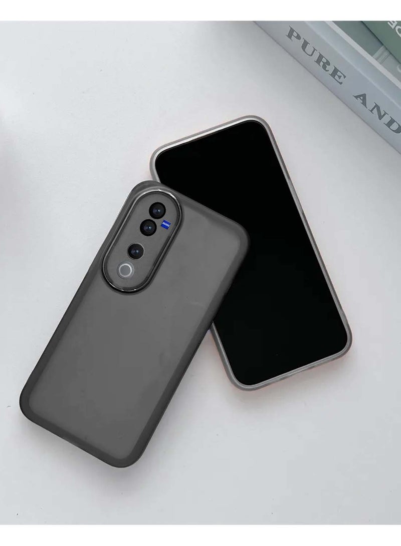 Wtech vivo V40 / V40 Pro 5G 2024 Soft Transparent TPU Silicone Ultra Thin Phone Stylish Electroplated Camera Border Back Case Cover - Black - Image 2