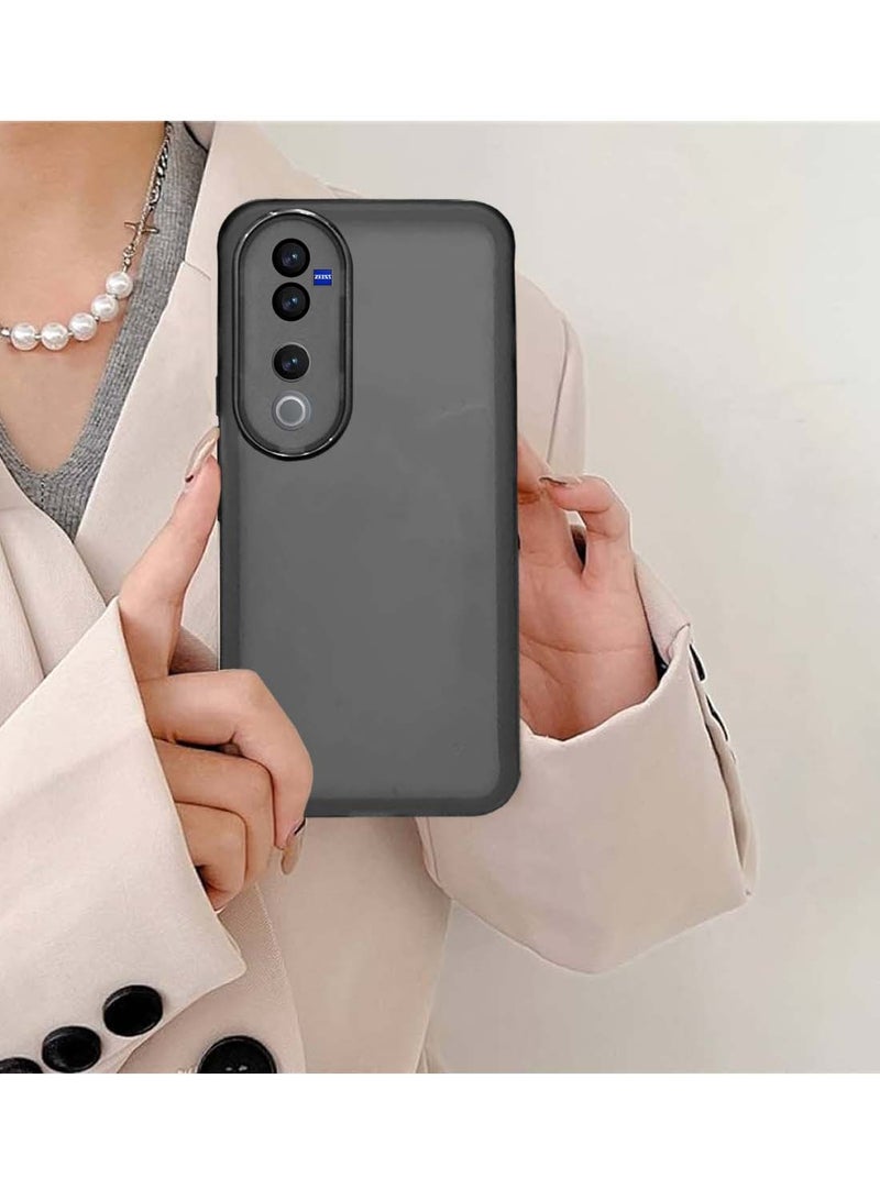 Wtech vivo V40 / V40 Pro 5G 2024 Soft Transparent TPU Silicone Ultra Thin Phone Stylish Electroplated Camera Border Back Case Cover - Black - Image 4