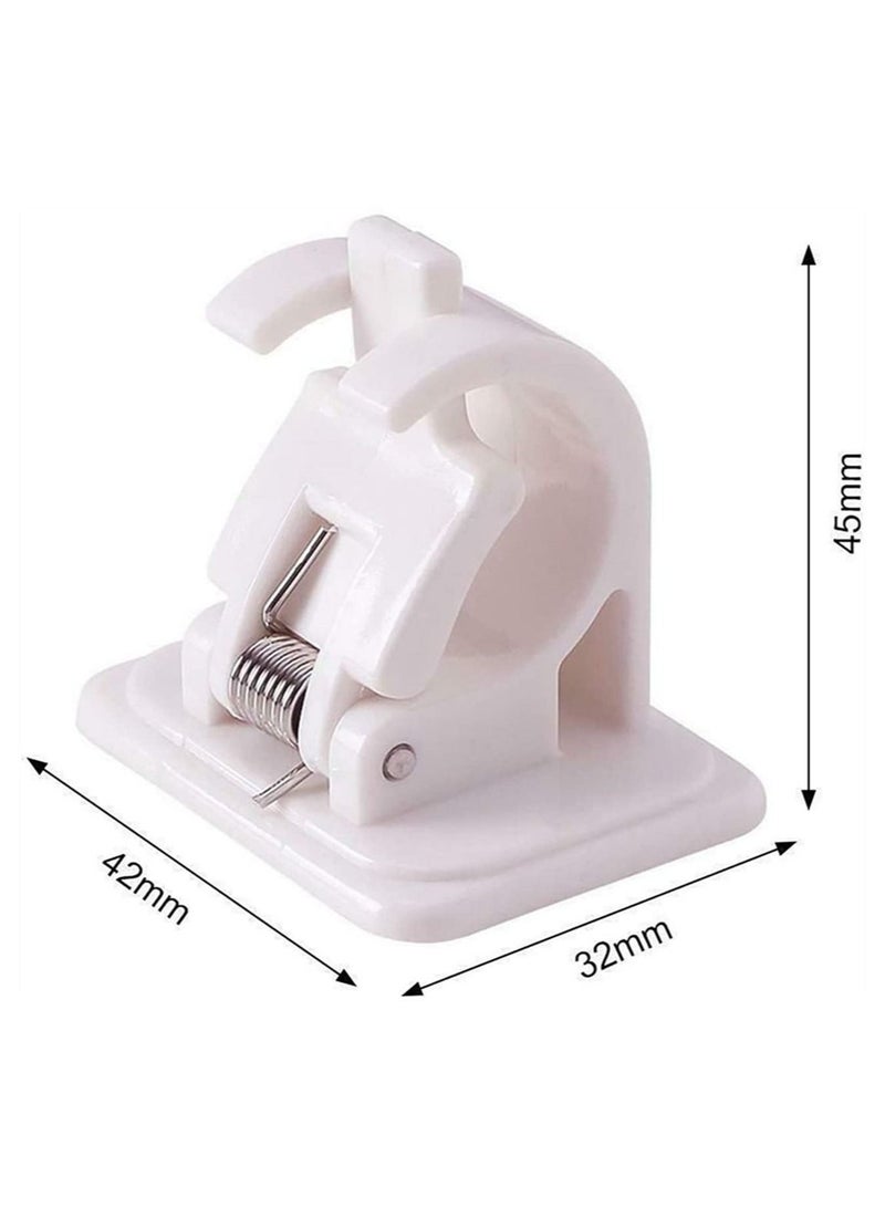 Captaintech Adjustable Rod Bracket, 4Pcs Nail Free Self Adhesive Curtain Rod Brackets, No Drill Round Rod Fixing Clip for Hanging Net Curtain, Party Garden Decoration - Image 5