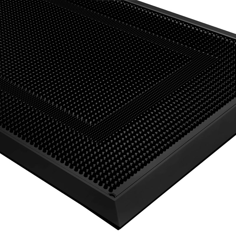 BEHERO Front Door Mat Outside Entrance, 36" x 17" Heavy Duty Rubber Outdoor Mats Enlarged for Entryway, Welcome Matt Outdoor, Dirt Trapping Waterproof Exterior Entry Mats, All Weather Doormat Black - Image 1