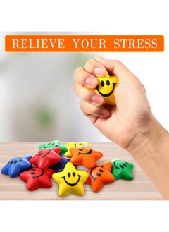 Civaner 90 Pcs Star Smile Face Stress Balls Mini Star Foam Balls Smile Funny Face Toys Relief Star Smile Balls For School Carnival Reward Student Prizes Party Favor Toy, 5 Colors  - Image 5