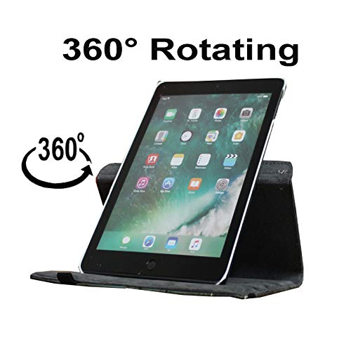 JYtrend Smart Case for iPad 5th / 6th Generation (9.7") with Pencil Holder, Rotating Stand Magnetic Auto Wake Up/Sleep Cover for 2017/2018 iPad 9.7 Model A1893 A1954 A1822 A1823 (Black Flower) - Image 5