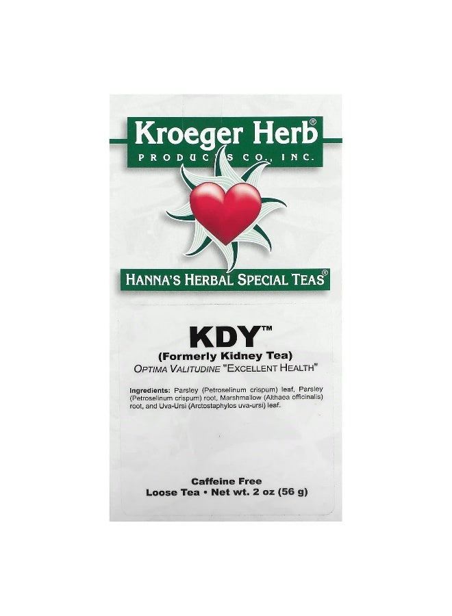 Kroeger Herb Co Kroeger Herb Co, Hanna's Herbal Special Teas, KDY, Caffeine Free, 2 oz (56 g)  - Image 1
