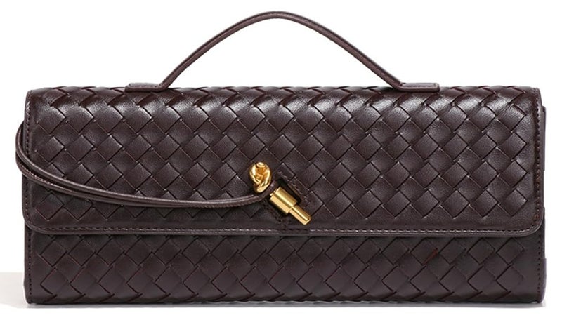 Trendy Woven Evening Clutch & Crossbody Bag for Women - PU Leather Shoulder Handbag & Wallet Purse - Image 1