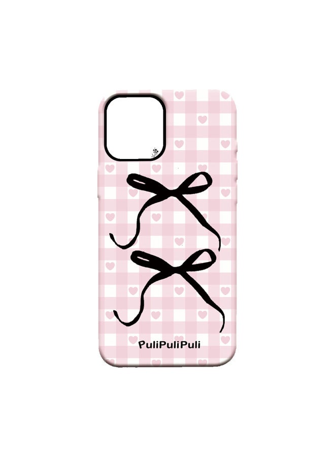 【girl's Bow】pulipulipuli Korean Film-style Phone Case With A Niche Pink Glossy Bow