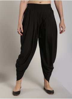 Abhishti Black Polycrepe Dhoti Pants  - Image 1