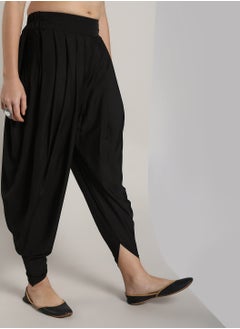 Abhishti Black Polycrepe Dhoti Pants  - Image 2