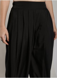 Abhishti Black Polycrepe Dhoti Pants  - Image 3