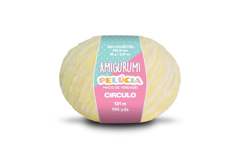CÃRCULO Circulo - Amigurumi Pelucia Yarn, Special Velvet Chenille Yarn for Amigurumi and Blanket, 144 yds, Worsted (1112 - Cream) - Image 1
