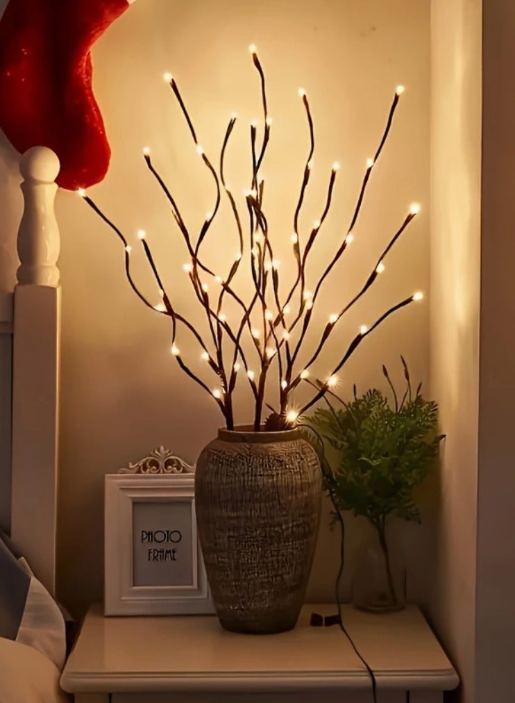 شجرة مضيئة LED . ديكور شجرة ضوئية . مصباح بطاريات لديكور المنزل . إضاءة حفلات وزفاف . شجرة إضاءة  . مصباح شجرة للمناسبات . ديكور شجرة بمزهرية بيضاء . لمبة زينة للمكتب أو المنزل - Image 4