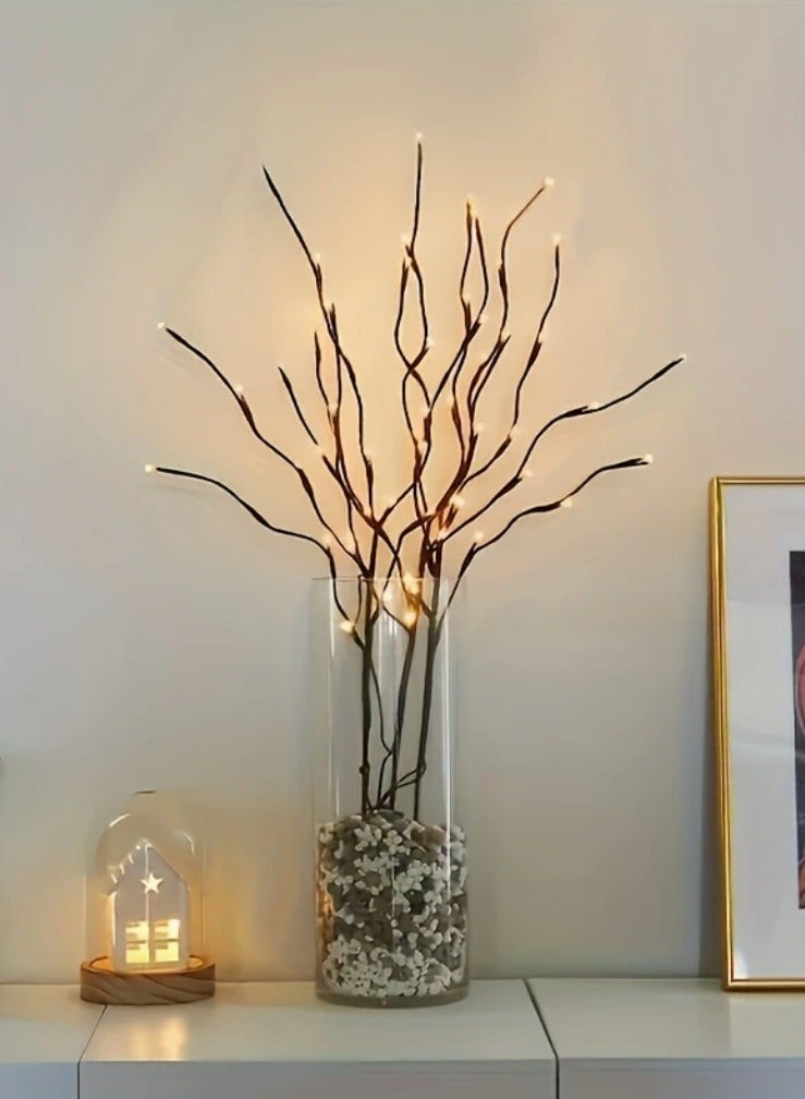 شجرة مضيئة LED . ديكور شجرة ضوئية . مصباح بطاريات لديكور المنزل . إضاءة حفلات وزفاف . شجرة إضاءة  . مصباح شجرة للمناسبات . ديكور شجرة بمزهرية بيضاء . لمبة زينة للمكتب أو المنزل - Image 5