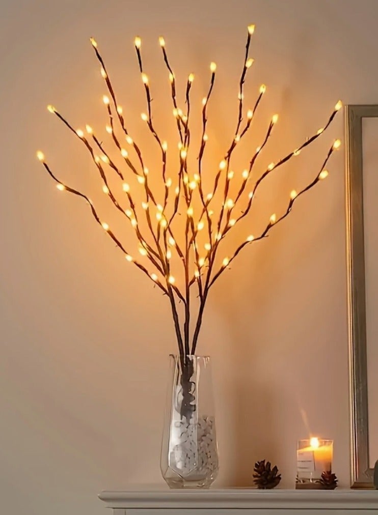 شجرة مضيئة LED . ديكور شجرة ضوئية . مصباح بطاريات لديكور المنزل . إضاءة حفلات وزفاف . شجرة إضاءة  . مصباح شجرة للمناسبات . ديكور شجرة بمزهرية بيضاء . لمبة زينة للمكتب أو المنزل - Image 2