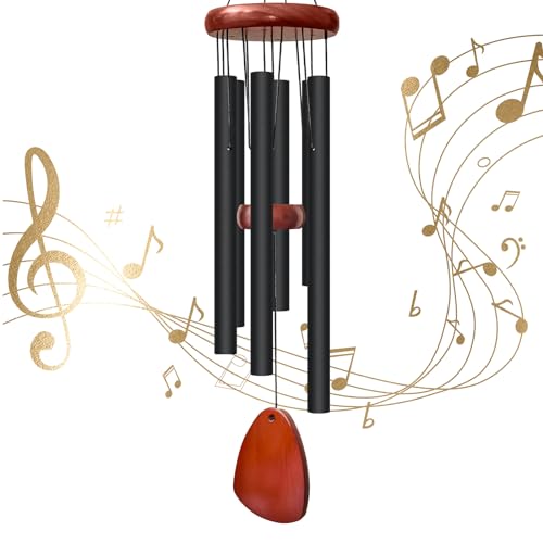 Litu 28" Wind Chimes for Outside. Deep Tone Lovely Wind Chimes with 6 Aluminum Tubes Courtyard Decoration. Windchimes Outdoor Create an Enjoyable Atmosphere & Give Mom a Gift - Image 1