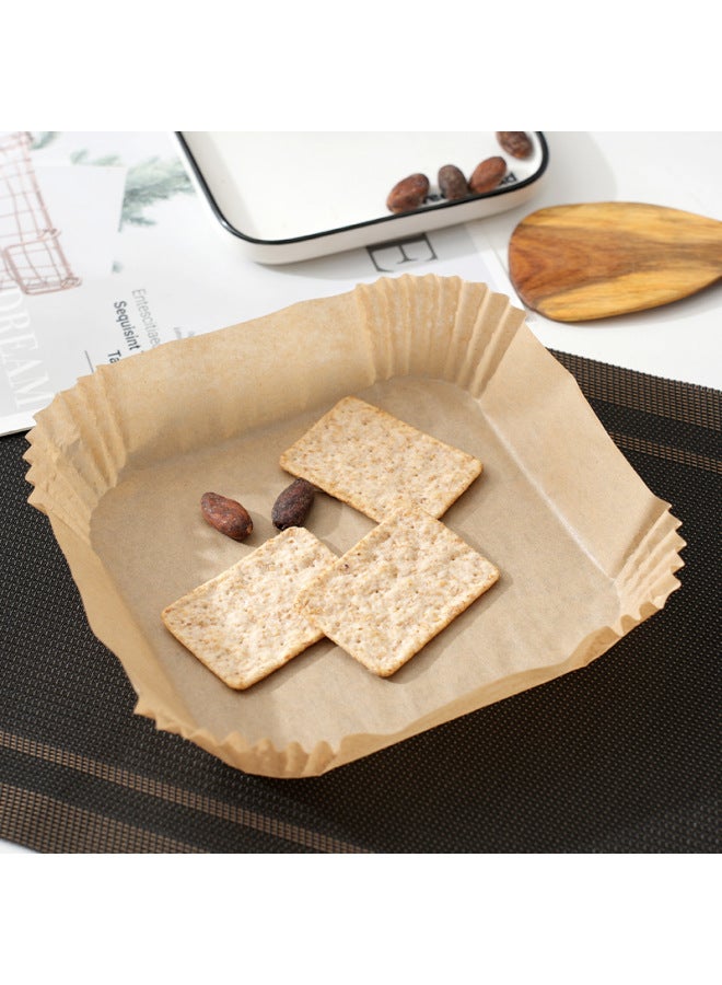 Special Pad Paper For Air Fryer Disposable Household Baking Paper Special Paper Plate For Air Fryer Paper Oil Absorbing Food-Color:White-Specifications:50 Zhang Fang 23*4.5 Plastic Bags - Image 1
