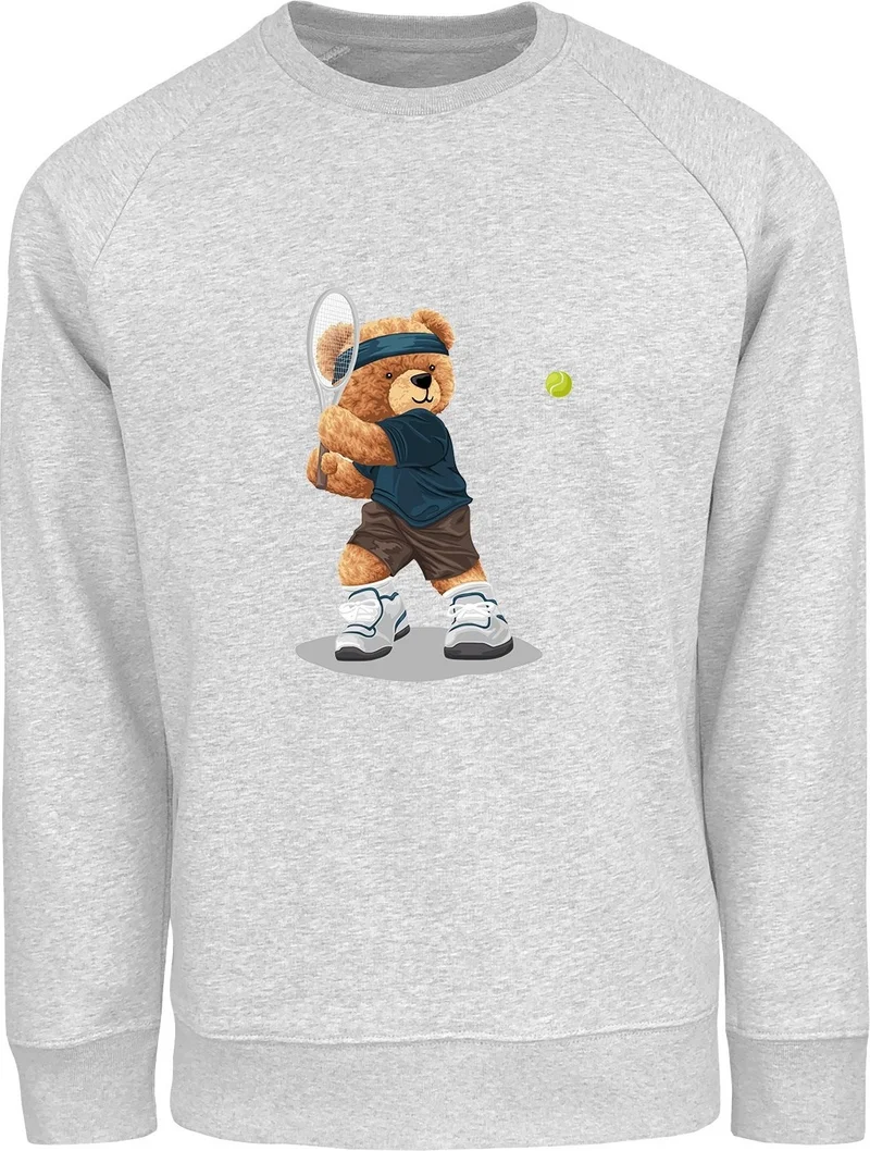 Ada Bebek Çocuk Ada Baby Kids Oversize Tennis Player Bear Printed Kids Sweatshirt