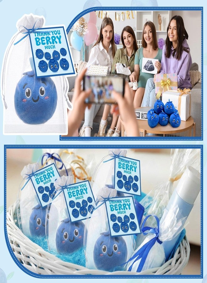 Silipull 12 Pcs Blueberry Stuffed Plush with Thank You Berry Much Card 3 Inch Cute Blueberry Fruit Stuffed Plush for Party Soft Berry Smiling Fruit Plushies for Holiday Party Gift - Image 4
