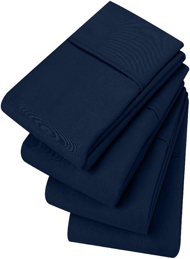 Utopia Bedding King Pillowcases - 4 Pack - Envelope Closure - Soft Brushed Microfiber Fabric - Shrinkage and Fade Resistant Pillow Covers 20 X 40 (King, Navy) - Image 1