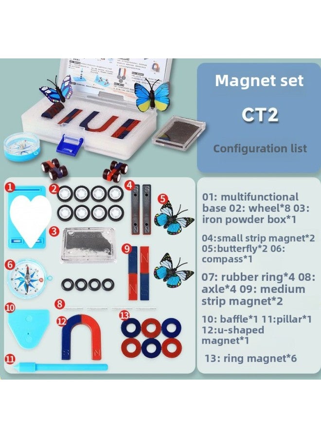 Magnet Experiment Suit Primary School Grade 2 Volume 2 Scientific Stone Suction Strip Ring U-shaped Toy Suspension Equipment Cross-border-Specifications:Magnet Suit (CT-2)  - Image 3