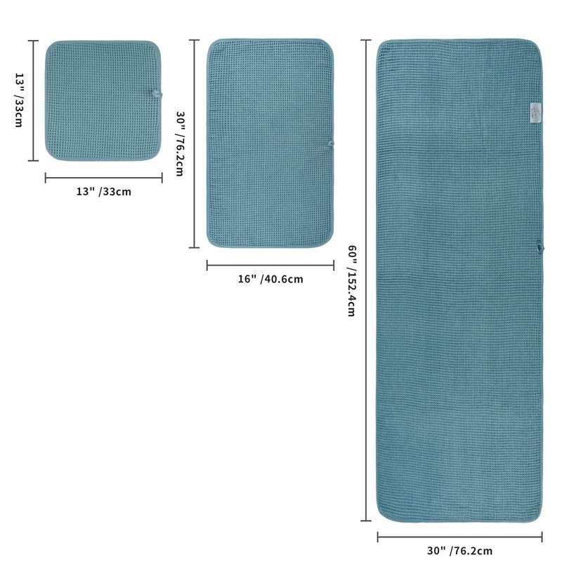 POLYTE 430 GSM Microfiber Quick Dry Lint Free Oversize Bath Towel Set, 6 Piece (Waffle Weave) - Image 2