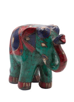 Alpine Crystals UAE Pair of Elephant Stones Handmade Multicolor Antique Handicraft  - Image 1