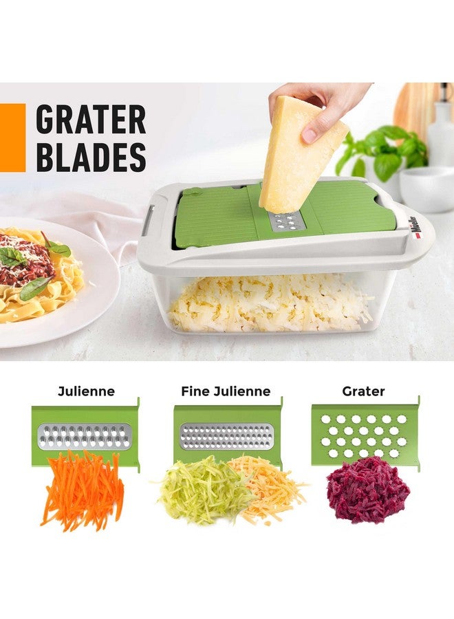 Mueller Mueller Pro-Series 10-in-1, 8 Blade Vegetable Chopper, Onion Mincer, Cutter, Dicer, Egg Slicer with Container, French Fry Cutter Potato Slicer, Home Essentials, Salad Chopper White Sand/Green - Image 4
