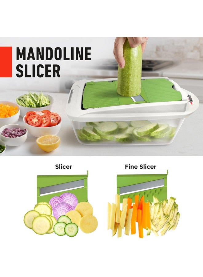 Mueller Mueller Pro-Series 10-in-1, 8 Blade Vegetable Chopper, Onion Mincer, Cutter, Dicer, Egg Slicer with Container, French Fry Cutter Potato Slicer, Home Essentials, Salad Chopper White Sand/Green - Image 5