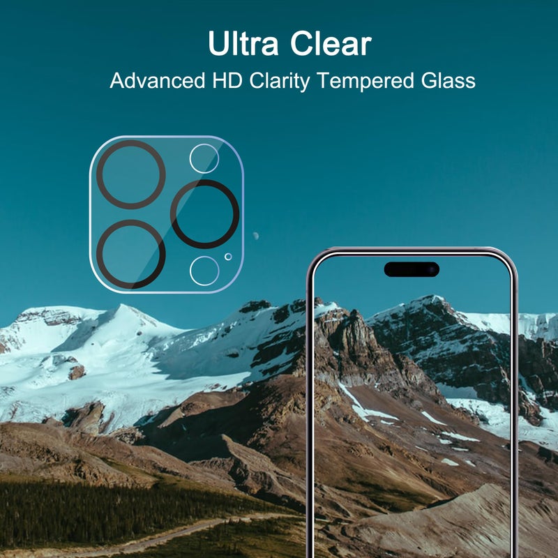 Ailun 3 Pack Camera Lens Protector for iPhone 15 Pro & iPhone 15 Pro Max,Tempered Glass,9H Hardness,Ultra HD,Anti-Scratch,Easy to Install,Case Friendly [Does not Affect Night Shots] - Image 4