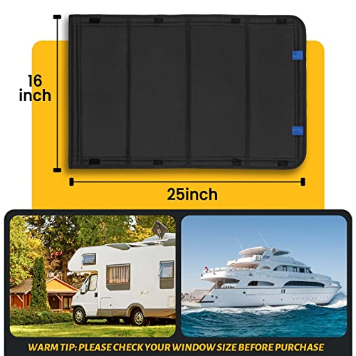 funomo RV Door Window Shade, New Model Foldable RV Blackout Window Cover, UV Rays Protection Camper Trailer Door Window Cover, Hook and Loop Fastener Waterproof Thickened Oxford Fabric (Black-B) - Image 4