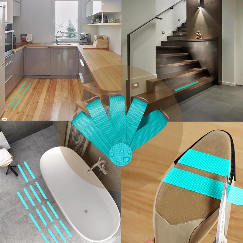 Kyerivs Anti Slip Strips - 24 Pcs Non-Slip Stickers for Shower, Bathtub, and Steps (Blue) - Image 3