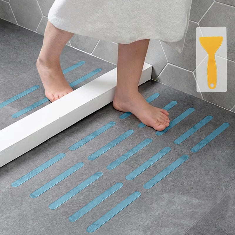 Kyerivs Anti Slip Strips - 24 Pcs Non-Slip Stickers for Shower, Bathtub, and Steps (Blue) - Image 1