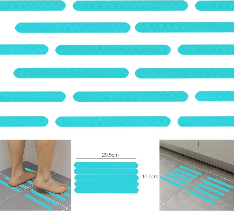 Kyerivs Anti Slip Strips - 24 Pcs Non-Slip Stickers for Shower, Bathtub, and Steps (Blue) - Image 4