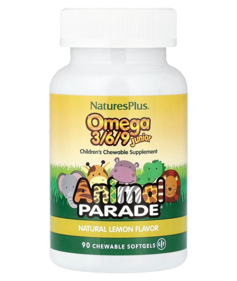 Animal Parade® Omega 3/6/9 Junior Natural Lemon 90 Chewable Softgels