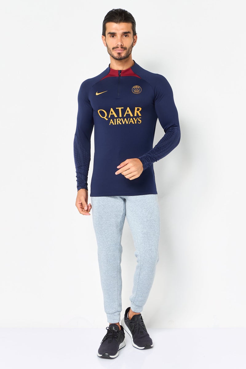 Nike x Paris Saint-Germain Men Slim Fit Embroidered Logo Football Jersey, Navy - Image 3