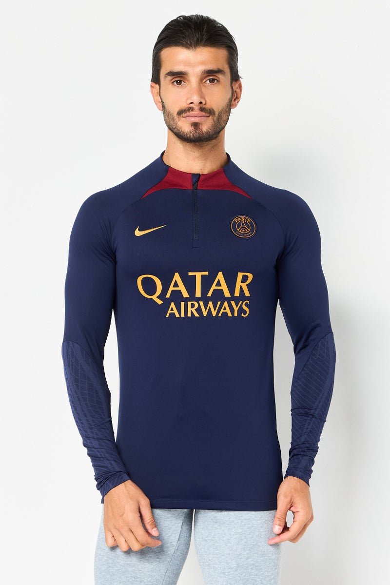 Nike x Paris Saint-Germain Men Slim Fit Embroidered Logo Football Jersey, Navy - Image 1