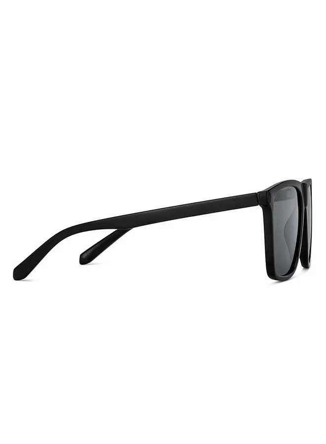 فينسينت تشيس نظارة شمسية VC S14525 بإطار Wayfarer مستقطبة ومحمية من الأشعة فوق البنفسجية - مقاس العدسة: 59 مم - أسود