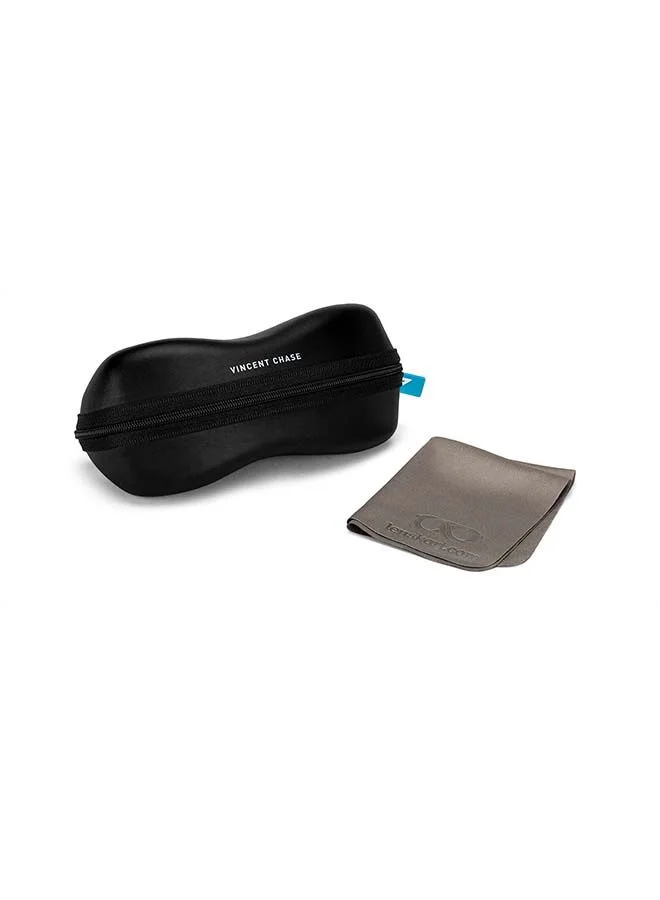 فينسينت تشيس نظارة شمسية VC S14525 بإطار Wayfarer مستقطبة ومحمية من الأشعة فوق البنفسجية - مقاس العدسة: 59 مم - أسود