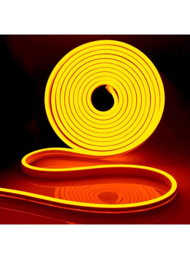 Festive Gallery 12V Orange LED Strip Lights 16.4FT/5M, Flexible Silicone Neon Rope Light, Waterproof, Cuttable, Dimmable & Linkable, for Cabinet, Ceiling, Wall, Bedroom, Kitchen, Garage (With Adapter) - Image 1
