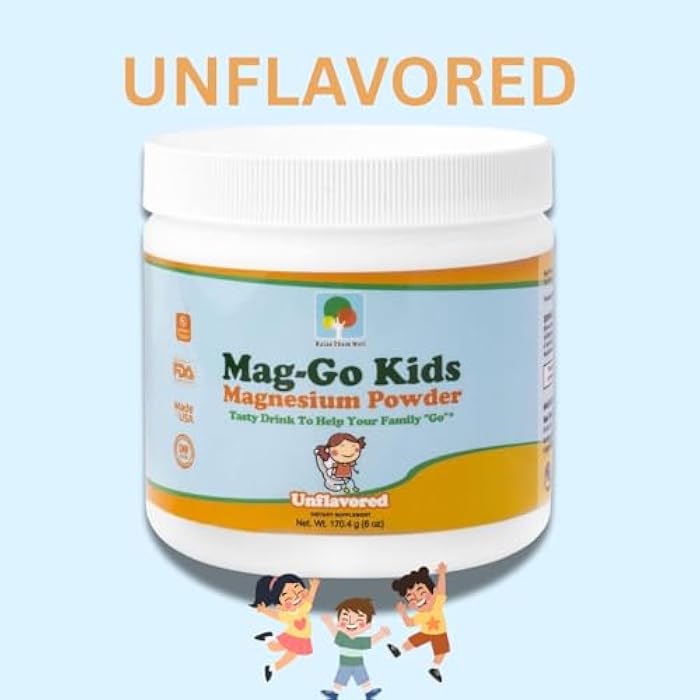 Raise Them Well Mag-Go Kids Magnesium Powder | Constipation Relief (Unflavored) | 140 Servings per Tub - Image 3