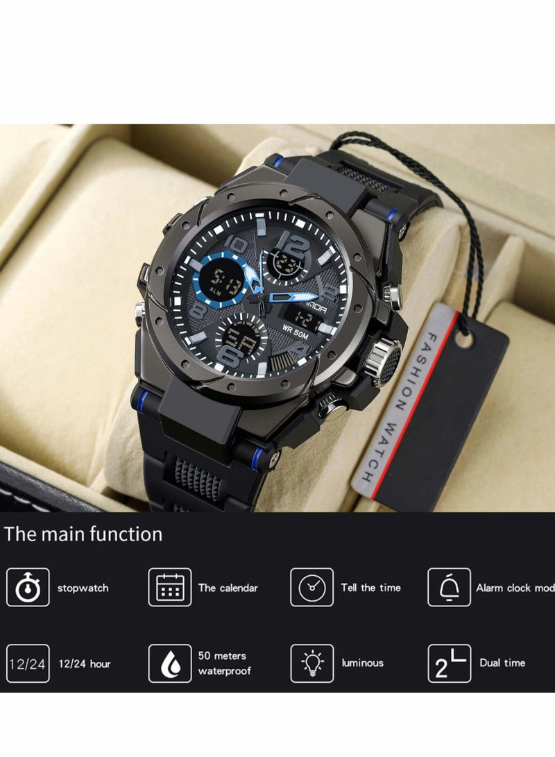 KASTWAVE Men's Analog Sports Watch, Digital Outdoor Sports Electronic Watch,  Large Dual Display Waterproof Tactical Watches - Image 2