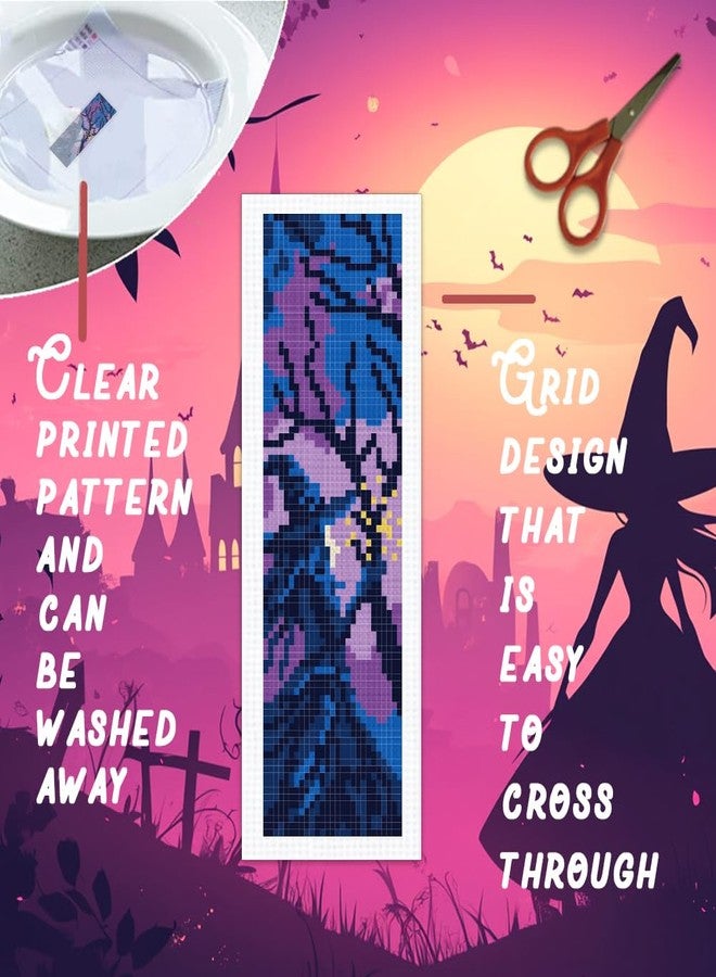 BEUNITONE 6 PCS Cross Stitch Bookmark Kit for Adults Beginners,Fairy Tale Scene Pre-Printed Cross Stitch,DIY Stamped Embroidery Bookmark Kits,with Instructions,Craft Kit for Book Lovers 8.5''x3'' - Image 3