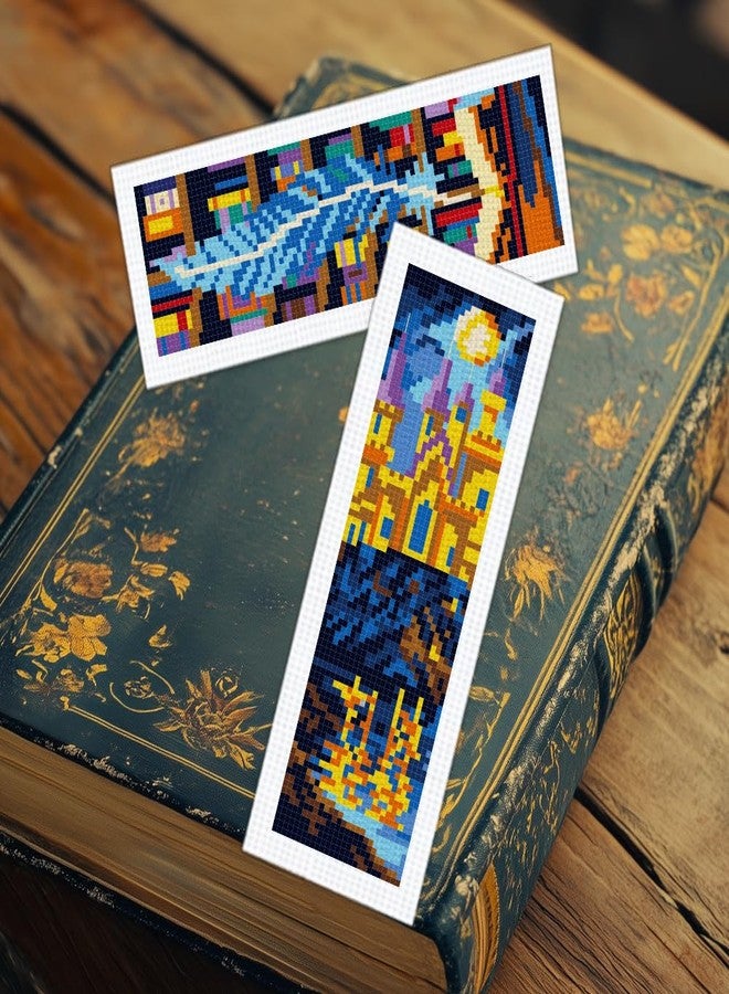 BEUNITONE 6 PCS Cross Stitch Bookmark Kit for Adults Beginners,Fairy Tale Scene Pre-Printed Cross Stitch,DIY Stamped Embroidery Bookmark Kits,with Instructions,Craft Kit for Book Lovers 8.5''x3'' - Image 5
